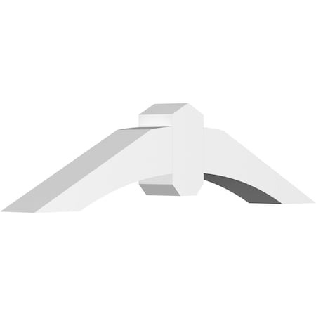 Ekena Millwork Archdale Architectural Grade PVC Gable Bracket, 36"W x 9"H x 4"D x 4"F, 6/12 Pitch GBP036X09X0404ARC00